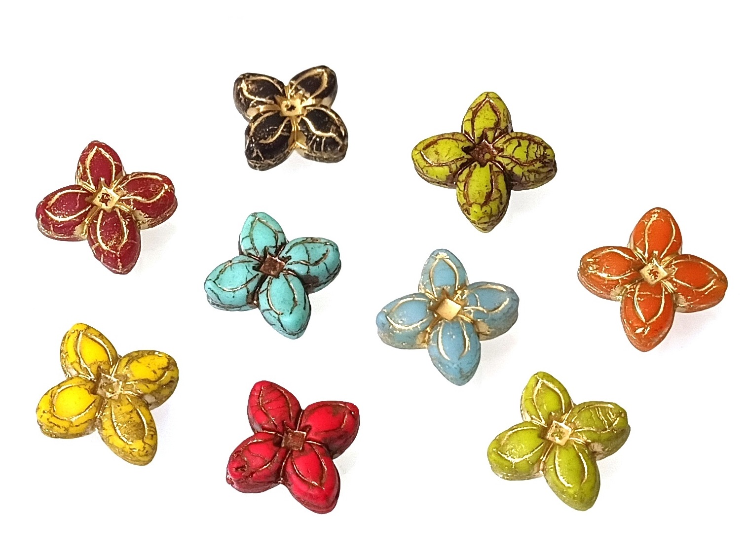 Czech Glass 17mm Lily Flower Beads